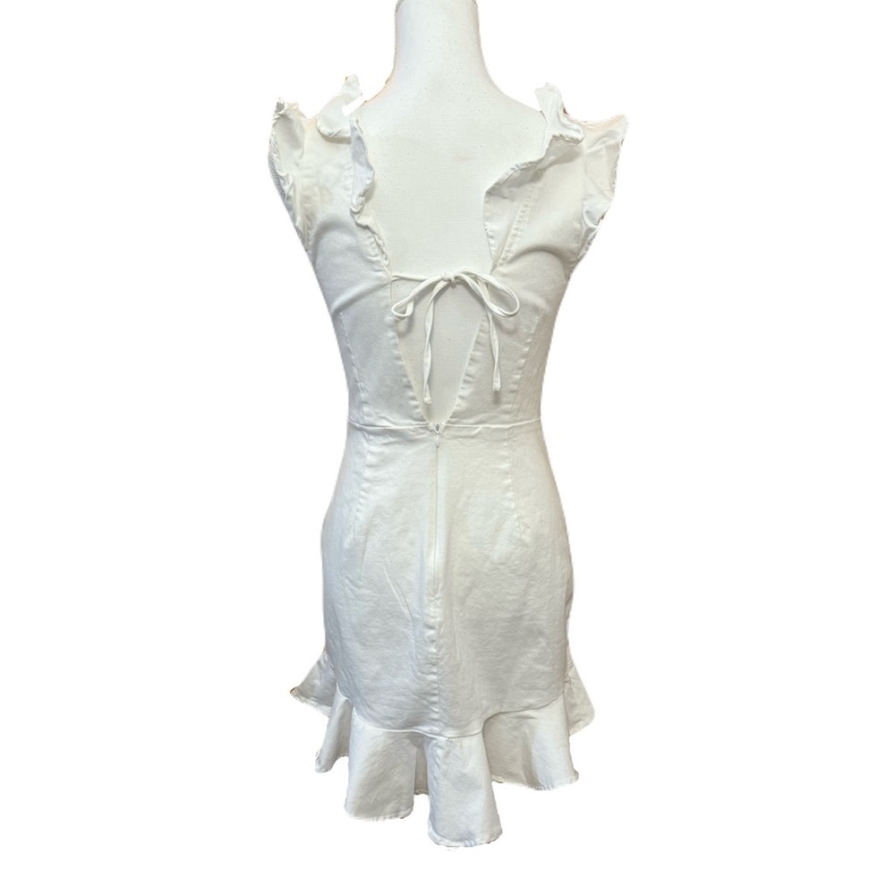 Selfie Leslie White Ruffle Mini Dress - Size L - Picture 4 of 9